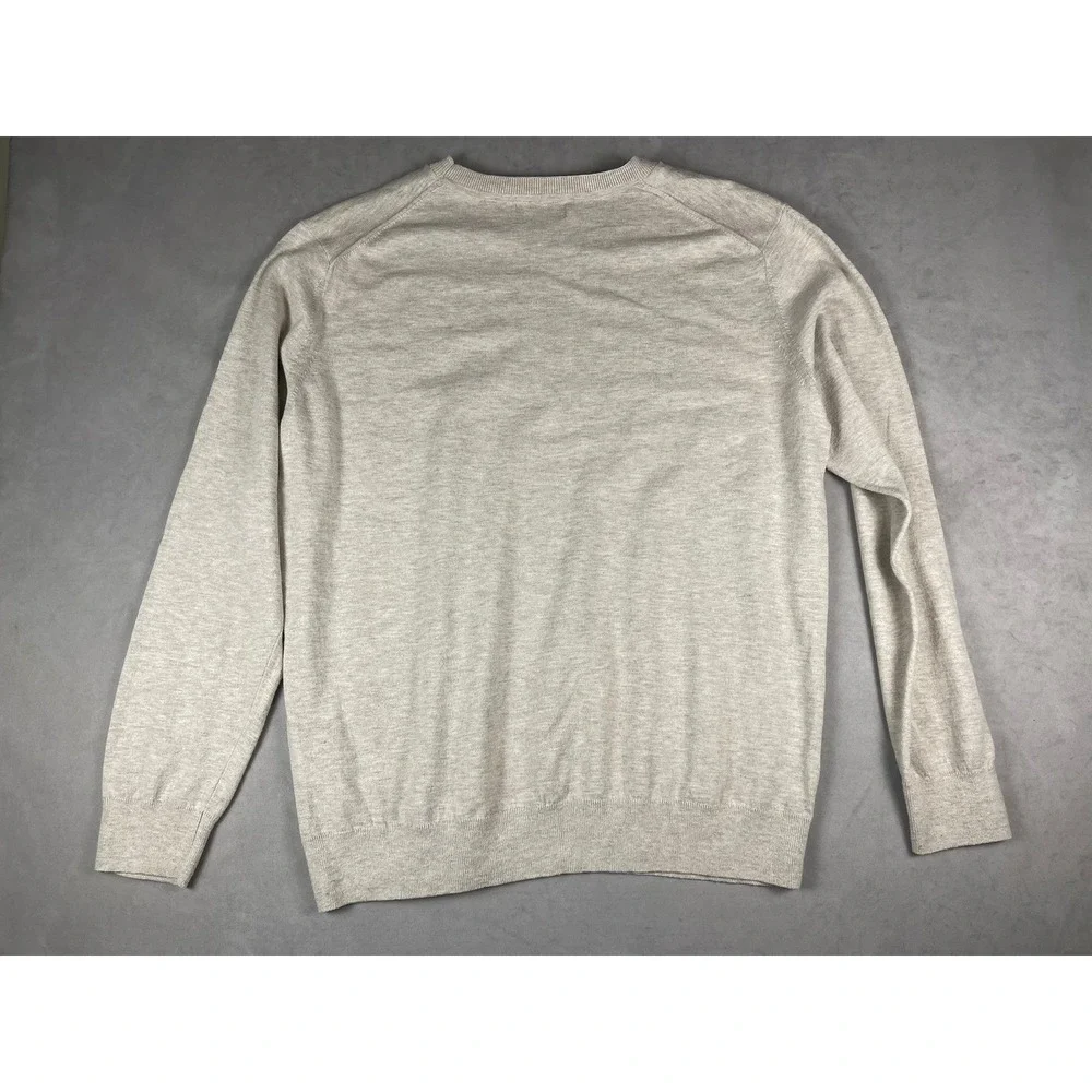 Banana‎ Republic Mens XL Eco Sweater Oatmeal Heather Cotton Blend Crewneck Knit